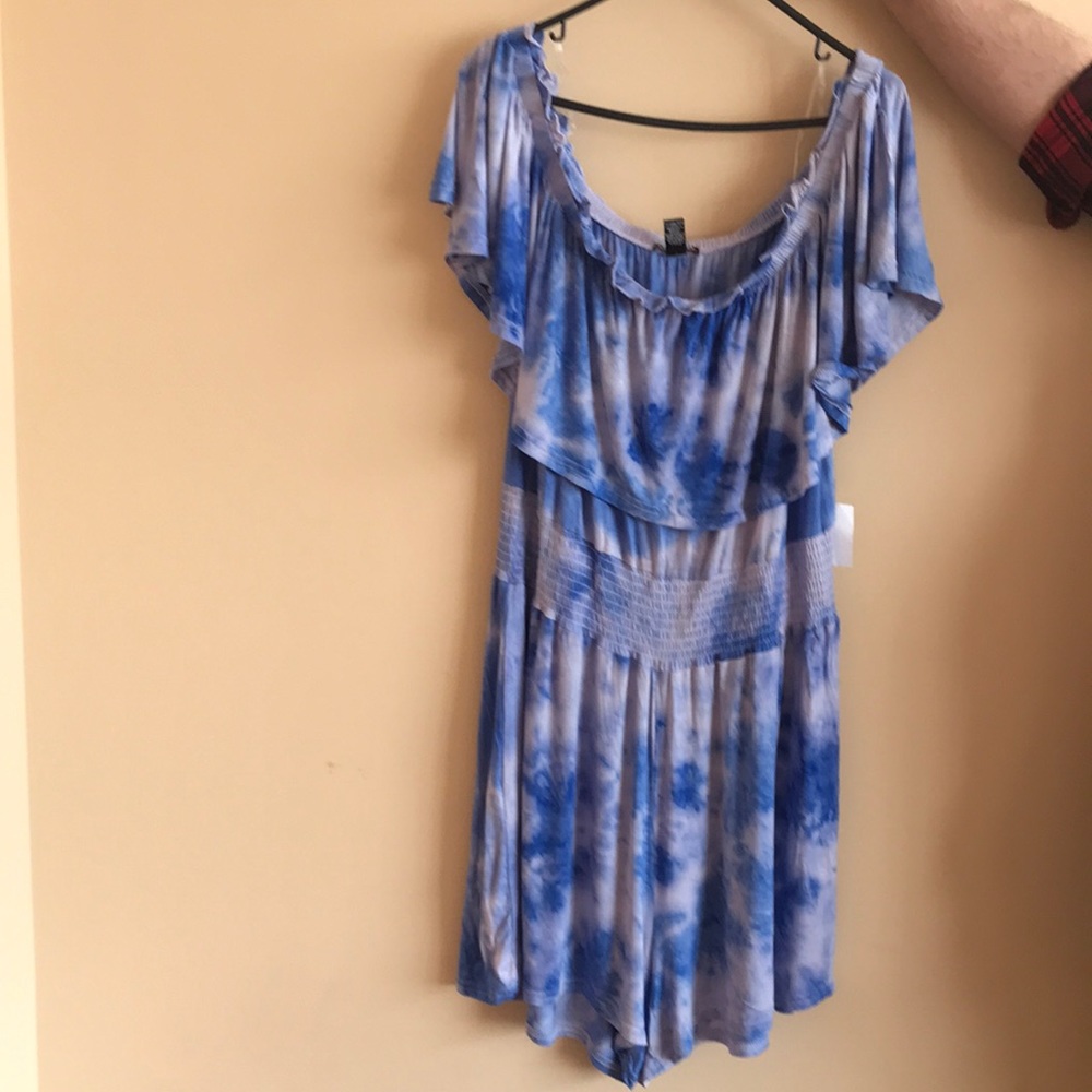 Plus Sz tye Dye romper 3X - Picture 3 of 7